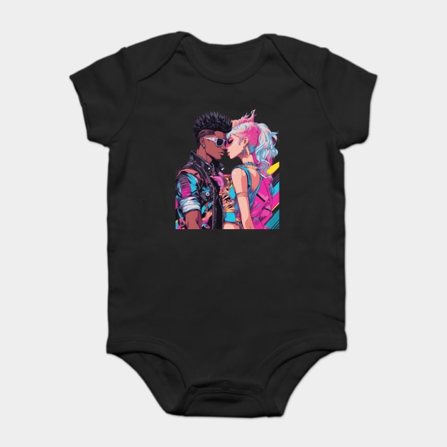 Anime Interracial Love Baby Bodysuit by animegirlnft